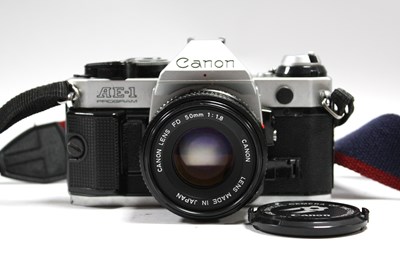 Lot 827 - Canon AE-1 Program 35mm SLR Film Camera with...