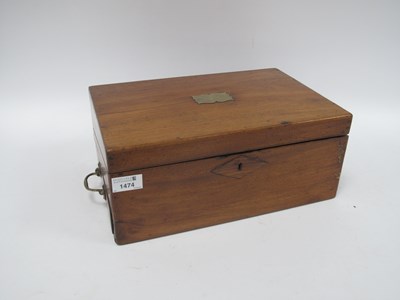 Lot 1474 - Victorian mahogany writing slope with brass...