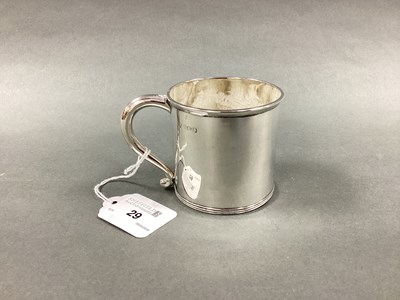 Lot 29 - A Hallmarked Silver Mug, Birmingham 1913, of...