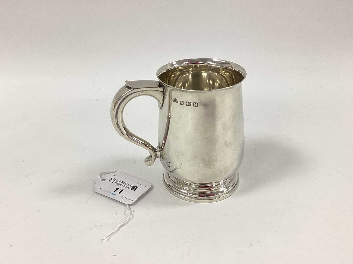 Lot 11 - A Hallmarked Silver Mug, Elkington & Co,...