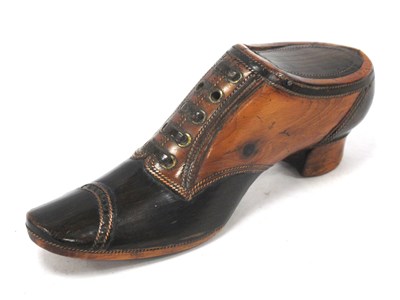 Lot 1296 - XIX Century Treen Snuff Holder as a Shoe, with...