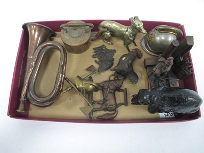 Lot 1402 - Fireman's Helmet Ashtray, twin axe mount and...