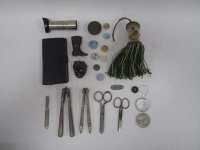 Lot 1408 - Chinese Ceramic Gambling Tokens, needlework...