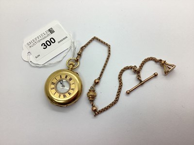 Lot 300 - A Half Hunter Fob Watch, the unsigned white...