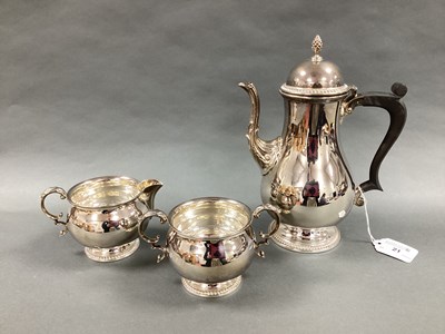 Lot 21 - A Hallmarked Silver Three Piece Coffee Set,...