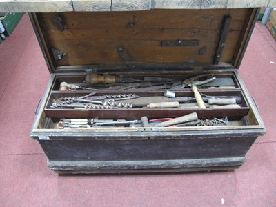 Lot 1114 - Tools - planes, marking gauges, chisels, drill...