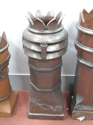 Lot 1548 - Chimney Pot, salt-glazed with curved point...