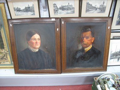 Lot 1526 - A Pair of XIX Century Portraits, oil on canvas,...