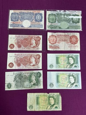 Lot 385 - Collection Of Nine Bank Of England Banknotes,...