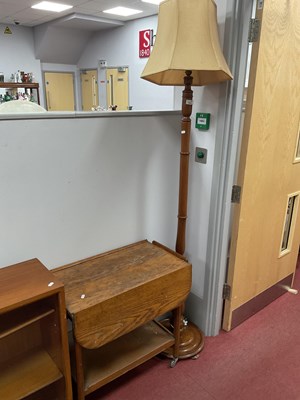Lot 1554 - Oak Dinner Trolley and Turned Wooden Standard...