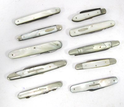 Lot 1302 - Collection Of Ten Multi Blade Folding Pocket...