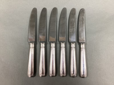 Lot 143 - A Set of Six Hallmarked Silver Handled Knives,...
