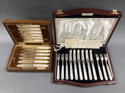 Lot 117 - A Set of Six Hallmarked Silver and Mother of...