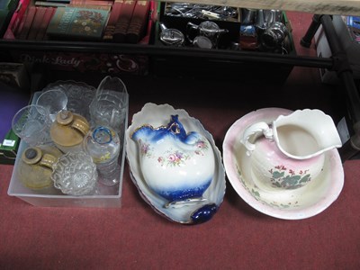 Lot 1118 - Pearsons & Knowles Flagons, glassware, two jug...
