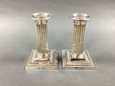 Lot 110 - A Pair of Hallmarked Silver Corinthian Column...