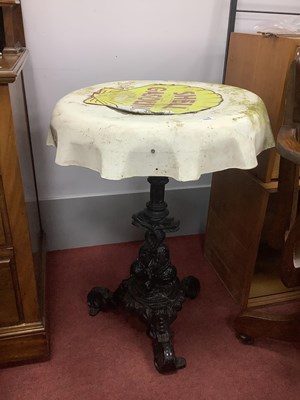 Lot 1653 - XIX Century Cast Iron Bar Table Black Painted,...