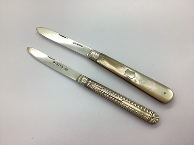 Lot 105 - Two Hallmarked Silver and Mother of Pearl...