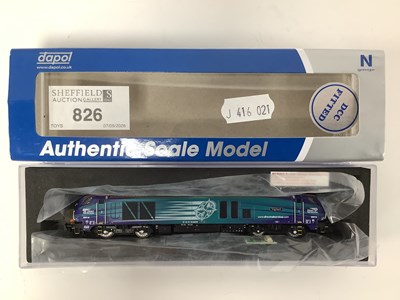 Lot 826 - A boxed Dapol N gauge class 68 diesel...