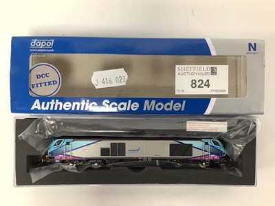 Lot 824 - A boxed Dapol N gauge Class 68 diesel...