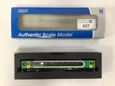 Lot 827 - A boxed Dapol N gauge Class 153 single unit...