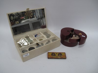 Lot 1263 - Two Jewellery Boxes, ring, earrings, silver...