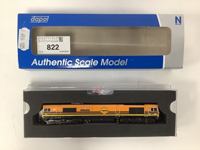 Lot 822 - A boxed Dapol N gauge Class 66 diesel "66413...