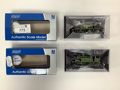 Lot 773 - Two boxed Dapol N gauge M7 0-4-4 tank engines...