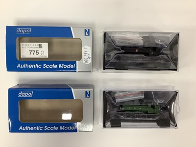 Lot 775 - Two boxed Dapol N gauge pannier tanks "9677"...