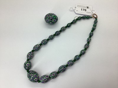Lot 176 - A Vintage Graduated Single Strand Millefiori...