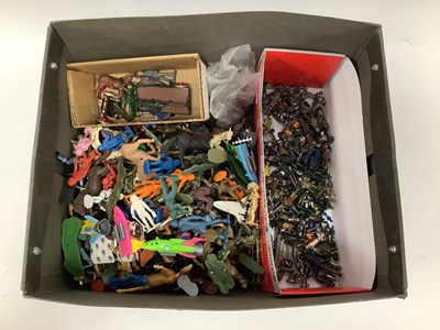 Lot 664 - A quantity of plastic, white metal and lead...