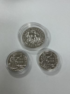 Lot 540 - Three Uncirculated Fine Silver Coins, 2016...