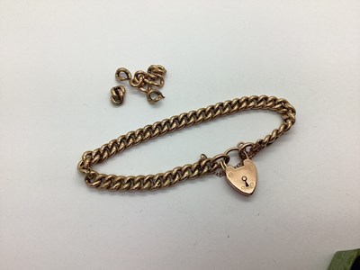 Lot 204 - A Rose Coloured Hollow Curb Link Bracelet,...