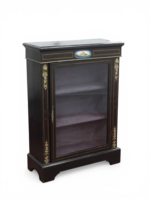 Lot 1528 - A XIX Century French Ebonised Pier Cabinet,...