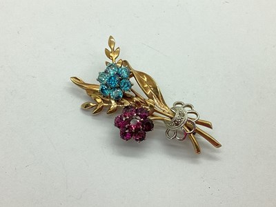 Lot 109 - A 1950's Decorative 9ct Two Colour Gold Floral...