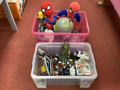 Lot 674 - A quantity of plastic action figures, soft...