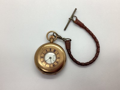 Lot 298A - A 9ct Gold Cased Half Hunter Pocket Watch, the...