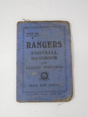 Lot 686 - Glasgow Rangers 1917-18 Football Handbook and...