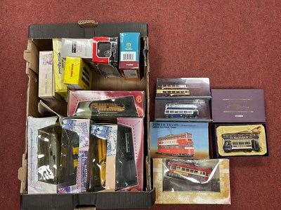 Lot 371 - Thirteen Diecast Model Buses and Trams by EFE...