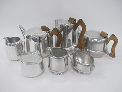 Lot 1294 - Vintage alloy Picquot Ware of seven piece tea...