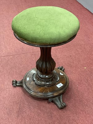 Lot 1560 - XIX Century Rosewood piano stool with swivel...