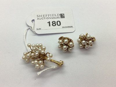 Lot 180 - A Dainty Pearl Spray Brooch, approximate...