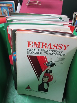 Lot 541 - World Snooker Programmes at Sheffield, 1980,...
