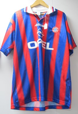Lot 495 - Bayern Munich 'Adidas' Red & Blue Striped Home...