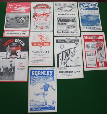 Lot 831 - Huddersfield Town Away Programmes 1949-50 at...