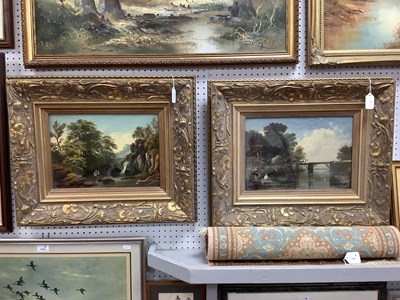 Lot 1463 - Att to A.W. Colcott, two Bridge Scenes, one...