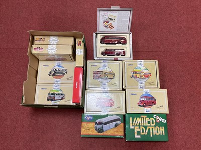 Lot 408 - Eighteen Diecast model buses by Corgi,...