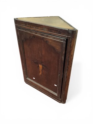Lot 1577 - XVIII Oak Flat Fronted Corner Cupboard, with a...