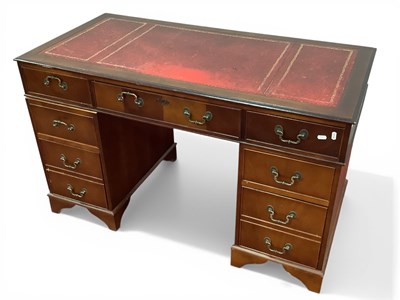 Lot 1618 - Mahogany Pedestal Desk, with leather insert,...
