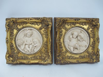 Lot 1322 - Pair of Late XX Century Circular Resin...