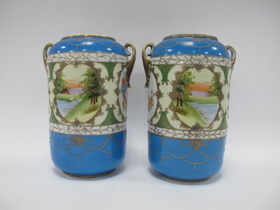 Lot 1234 - Oriental - Pair of Kinjo China Cylindrical...